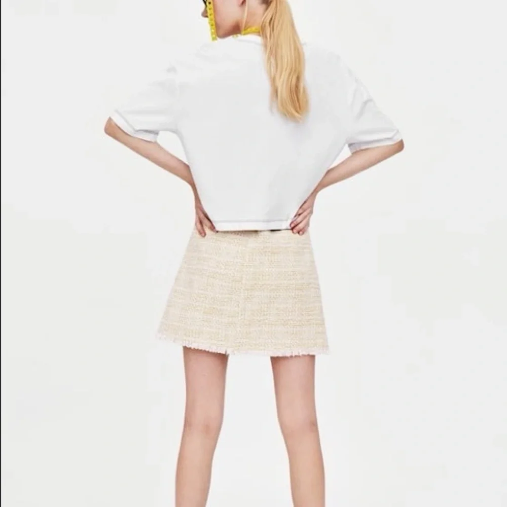 ZARA Tweed Bohemian Mini Skirt Size Small NWT